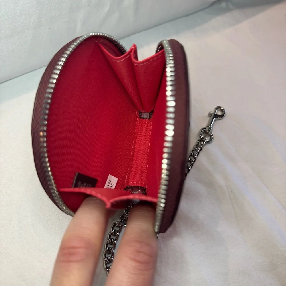 Coach Red Leather Coin Purse - Picture 3 of 4